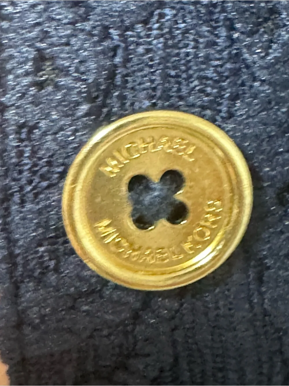 Michael Kors Navy Floral Jacquard Button-Front Top